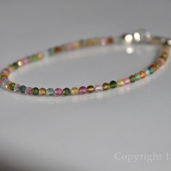Ladies Delicate Line custom-made 3mm faceted multicolour AAA Grade Tourmaline Bracelet by 1STone Art & Design Custom Jewelry