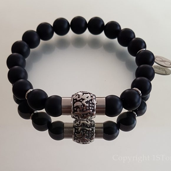 1ST Leaders Magnetic Clasp Bracelet Black Obsidian matt – Capo custom-made by 1STone Art & Design Custom Jewelry Fuerteventura