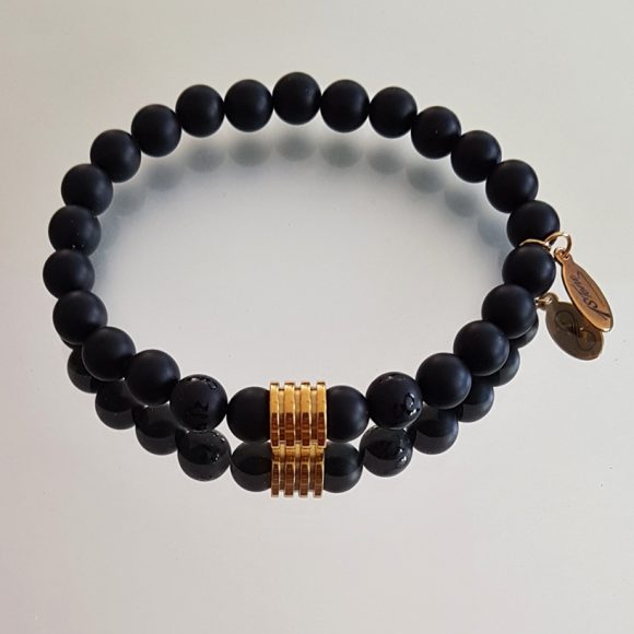 Gemstone Bracelet for Her & Him Tibet Black Gold custom-made by 1STone Art & Design Custom Jewelry Fuerteventura